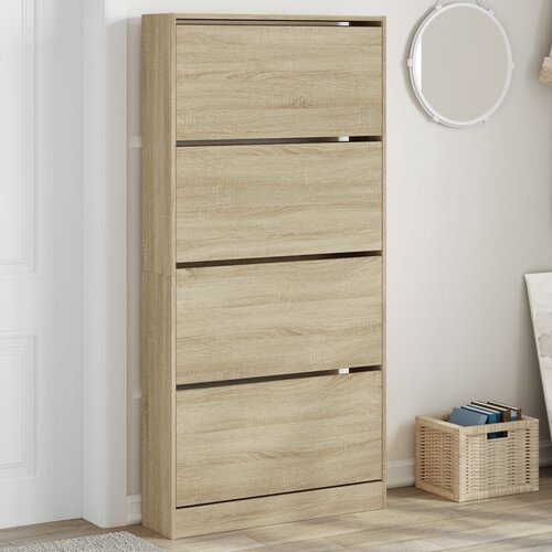 Ormarić za cipele s 4 ladice boja hrasta 80 x 21 x 163,5 cm Cijene