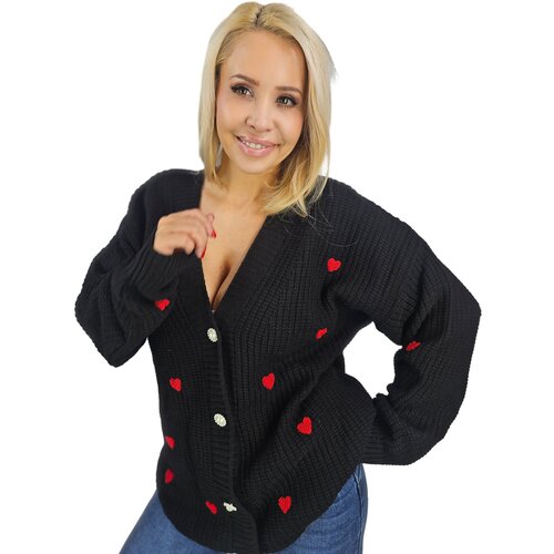 Pri Warm and cozy women's sweater with hearts for autumn SUMMER Cijene