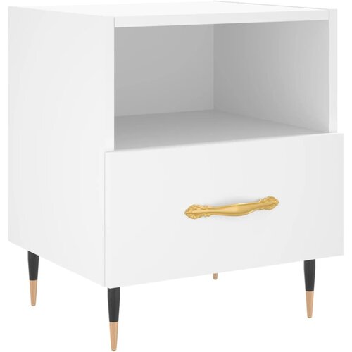 Maison Chic Nočna omarica - Nočna miza bela 40x35x47,5 cm inženirski les, (21689398) Slike