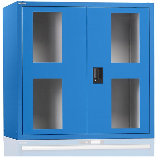 LISTA Vrhnja omarica s krilnimi vrati, z vrati s kontrolnim okencem, VxŠxG 1000 x 1023 x 725 mm, svetlo modra Cene