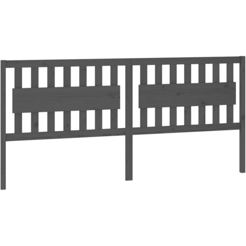  Uzglavlje za krevet sivo 205,5 x 4 x 100 cm od masivne borovine Slike