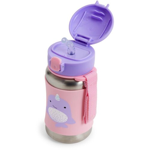 Skip Hop Zoo Straw Bottle boca za vodu od nehrđajućeg čelika sa slamkom Narval 12 m+ 350 ml Slike