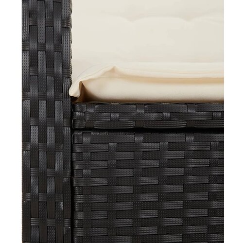  4-dijelni vrtni blagovaonski set od poliratana s jastucima crni Crna Dužina stola 110 cm Slike