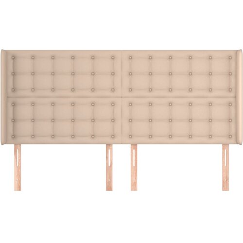  Uzglavlje s u&amp;scaron;ima boja cappuccina 203x16x118/128cm umjetna koža Slike