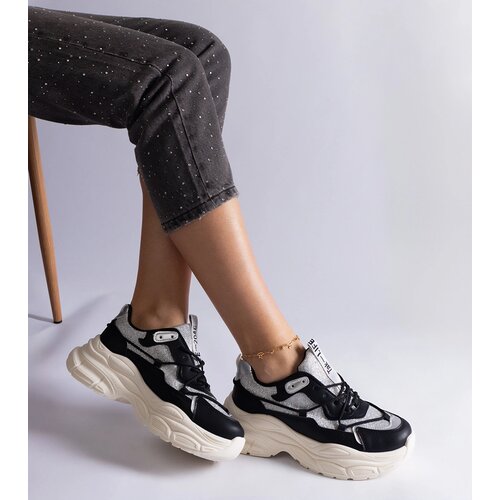 Gemre Black sneakers with glitter inserts Rigel Cene