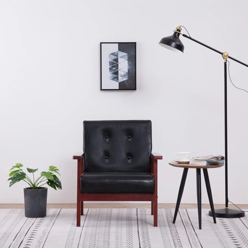 The Living Store Fotelja od umjetne kože crna Cijene