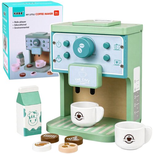  Wooden Set of Coffee Maker, Cups, Milk, Accessories for Children Slike