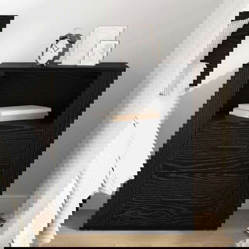 vidaXL Nočna omarica Črni hrast 50 x 36 x 60 cm Konstruiran les Cene