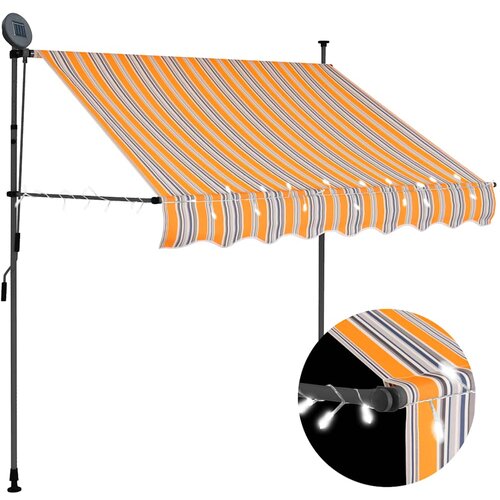 Tenda na ručno uvlačenje s LED svjetlima 150 cm žuto-plava Cene