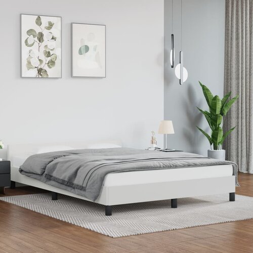 vidaXL Posteljni okvir z vzglavjem bel 140x200 cm umetno usnje Cene