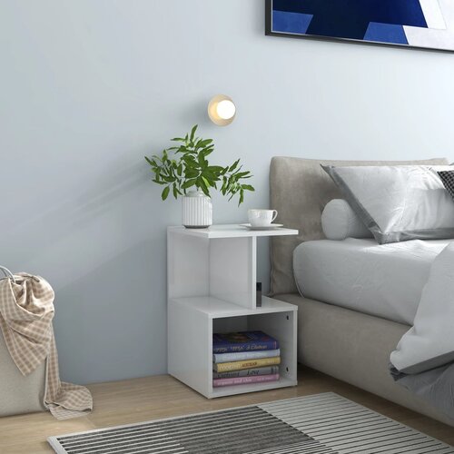 vidaXL Noćni ormarići 2 kom visoki sjaj bijeli 35 x 35 x 55 cm iverica Cijene
