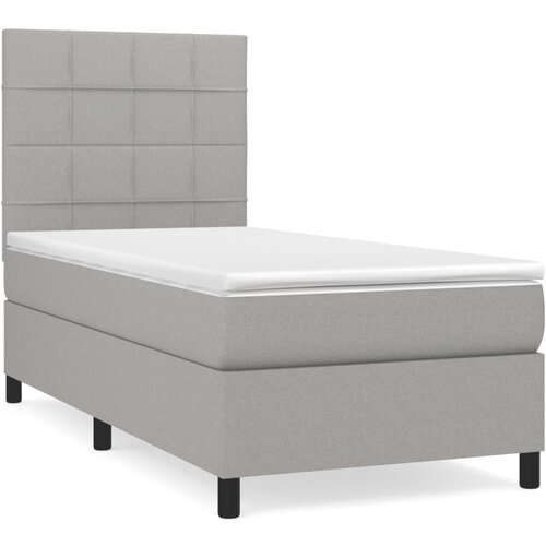 Maison Chic Box spring postelja - Vzmetna postelja z vzmetnico svetlo siva 90x200 cm blago SL19224, (21894129) Cene