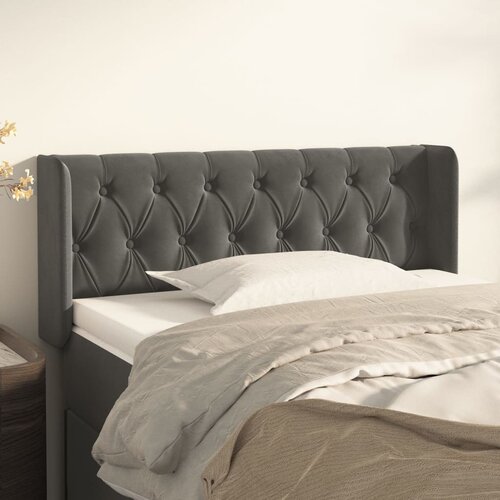 vidaXL Uzglavlje s ušima tamnosivo 103x16x78/88 cm baršunasti Cijene