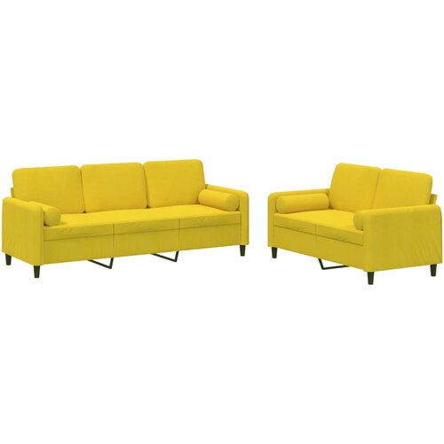 vidaXL 2-dijelni set sofa s jastucima žuti baršunasti Cijene