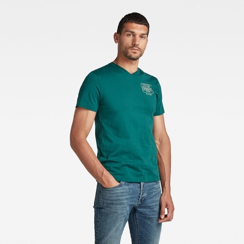 G-star T-shirt - Back logo slim in t green Slike