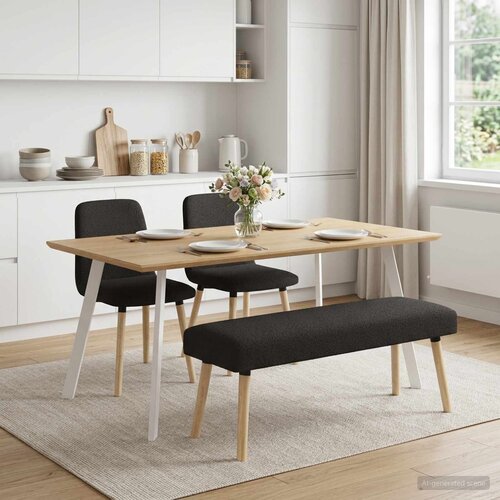  Klupa Jednobojno Crna 110 x 40 x 46 cm Bouclé Cene