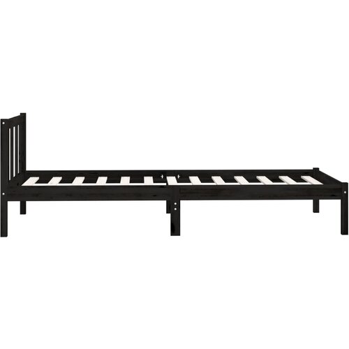  Okvir za krevet od borovine crni 75 x 190 cm jednokrevetni Slike