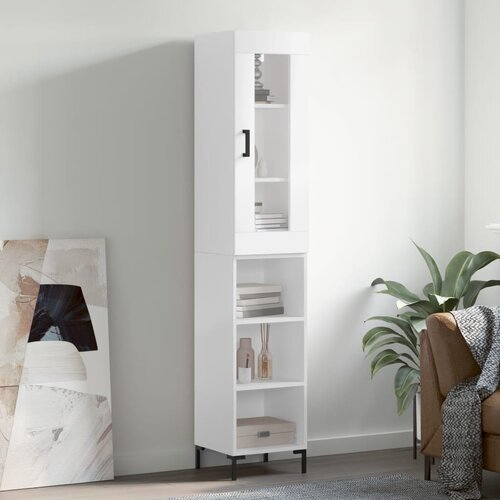 The Living Store Visoka omara bela 34,5x34x180 cm inženirski les - Visoka Omara, (21430633) Slike