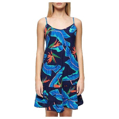 Superdry Kratke obleke Robe courte sans manches bleu marine Modra Cene