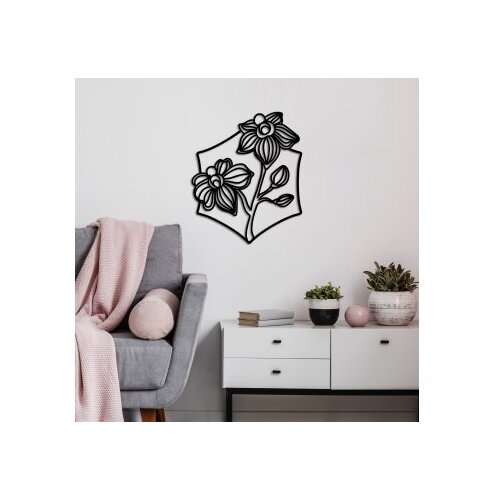 Wallxpert Zidna dekoracija Orhideja - L, 70 x 58 cm, Crna Slike