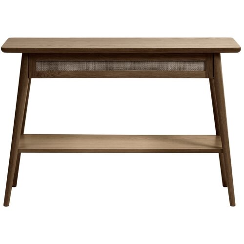 Unique Furniture Rjava stranska mizica z mizno plo&amp;scaron;čo v hrastovem dekorju 40x110 cm Barrali &amp;ndash; Slike