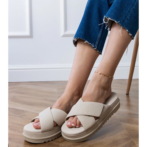 Gemre Beige platform strap slides Juko Cene