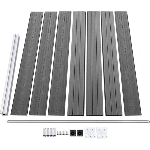 Set panela za ogradu WPC 353 x 146 cm sivi Slike