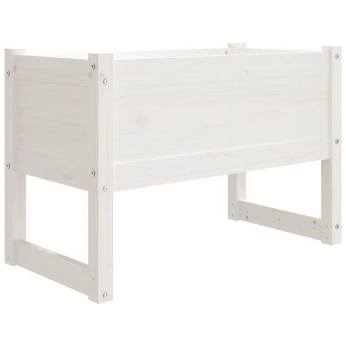 Maison Chic Visoka greda - Greda - Cvetlični Lonec bela 78x40x52 cm trdna borovina, (21789819) Cene
