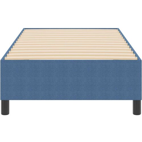Box Spring Krevet Plava 100x200 cm Korduroj Tkanina Slike