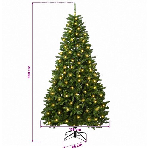  Umjetno božićno drvce s nogom 300 cm 1000 LED lampica Slike
