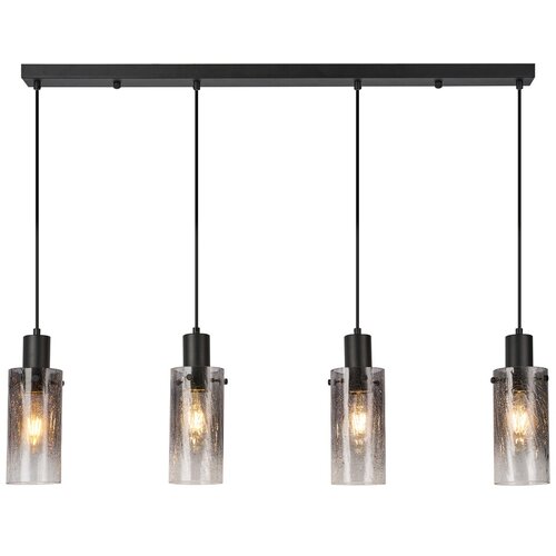 Rabalux viseća lampa Fumea, Dimljeno staklo, 4xE27, Crna Slike