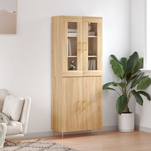 VidaXL Visoka komoda hrasta sonome 69 5x34x180cm od konstruiranog drva Slike