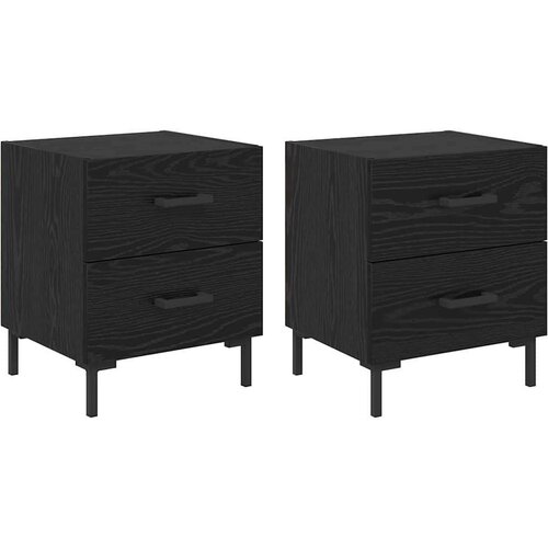  Noćni ormar s ladicama 2 pcs Crni hrast 40 x 35 x 47 5 cm Slike