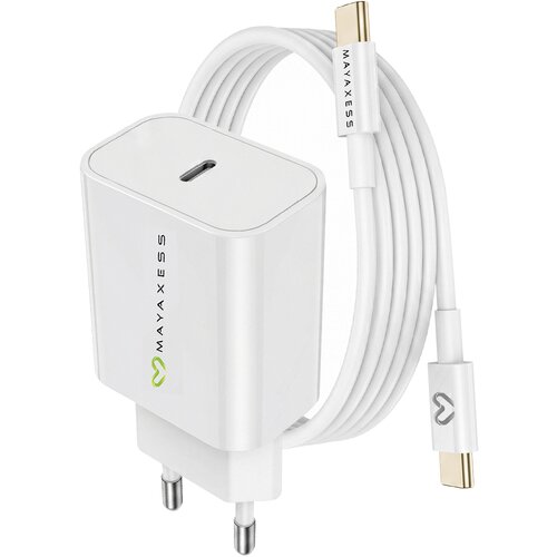 Oem Mayaxess, Omrežni polnilnik za Galaxy S24 Ultra 20W + 1m USB-C kabel, Bela, (5000275813) Cene