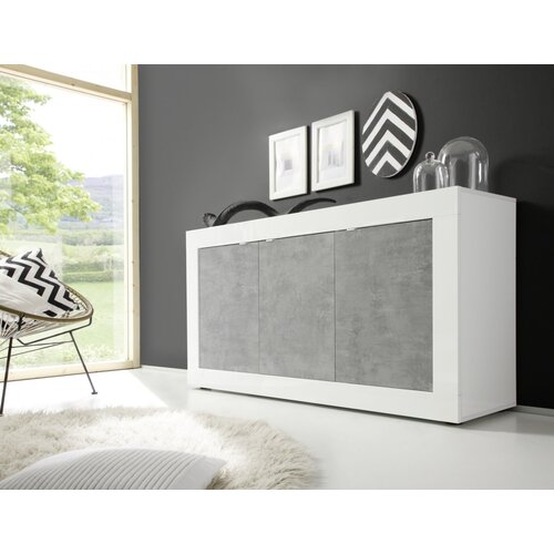 LC Mobili Elegantna komoda s 3 vrata, bijela/beton BASIC 209015-05B Slike