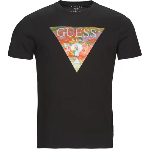 Guess SS BSC ABSTRACT TRI LOGO TEE Crna
