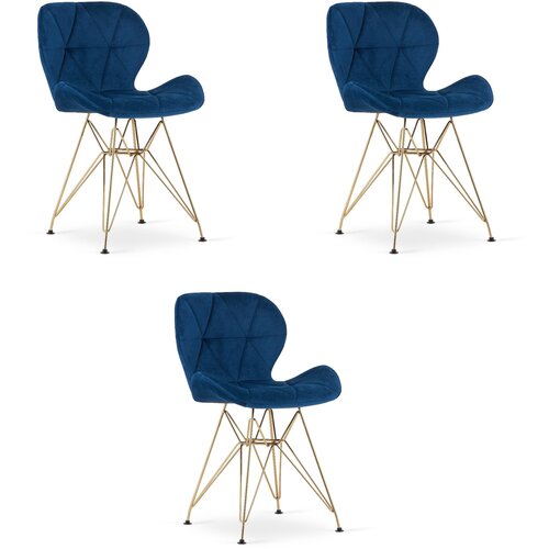 Brandless Stol NEST - grant žamet / zlate noge x 3, (22030762) Cene