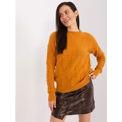 Fashion Hunters Mustard sweater with viscose cables