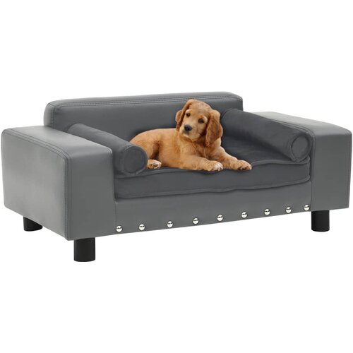 vidaXL Sofa za pse siva 81 x 43 x 31 cm od pliša i umjetne kože Cijene