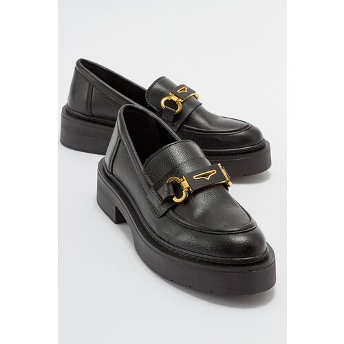 LuviShoes UNTE Black Flounder Women's Loafers Cene