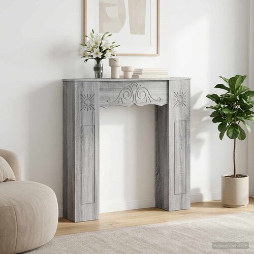  Okvir za kamin Siva Sonoma 102 x 20 x 102 cm Konstruirano drvo Cene