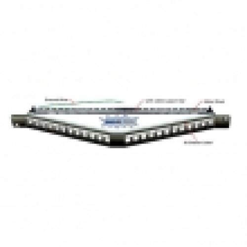 Patch panel modularni shielded 19"/0.65U ugaoni sa 24 slota za STP / UTP module, ušteda prostora u reku 35% (do 72 porta u 2U), sa držačem kablova sa zadnje strane i uzemljenjem (Full FA-2590AS-24-0.65U) – bez modula Cene