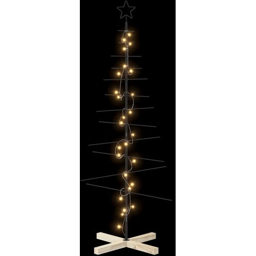  Metalna božićna jelka KUOPIO 150 cm Topla bijela Čelik Crna - 150 cm Crna s LED svjetlima Slike