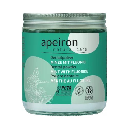 Apeiron Auromère Dental powder Mint + Fluoride - 200 g Refill