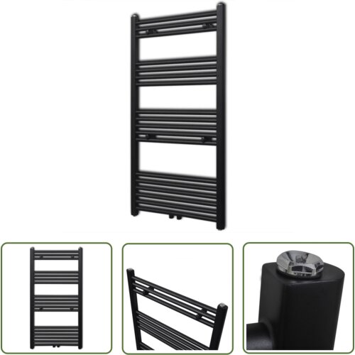The Living Store Kopalniški cevni radiator za centralno ogrevanje raven 600x1160 mm črn - Cevni Radiator, (21745124) Cene