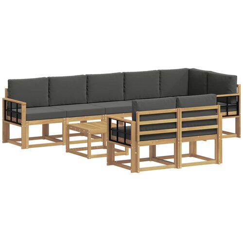 vidaXL Zunanja garnitura za sedenje 9 pcs Bela in antracit Poliester, (5000280904) Cene