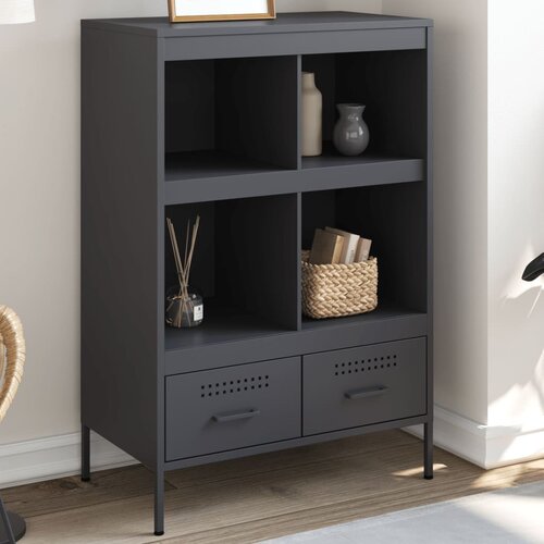  Visoka komoda crna 68 x 39 x 101,5 cm od čelika Cijene