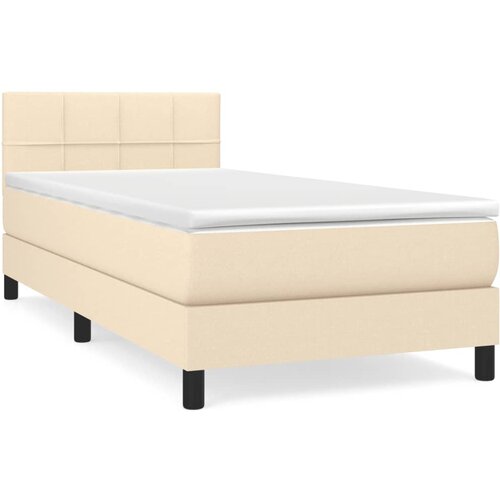 Maison Chic Box spring postelja - Vzmetna postelja z vzmetnico krem 90x200 cm blago SL19321, (21881437) Cene