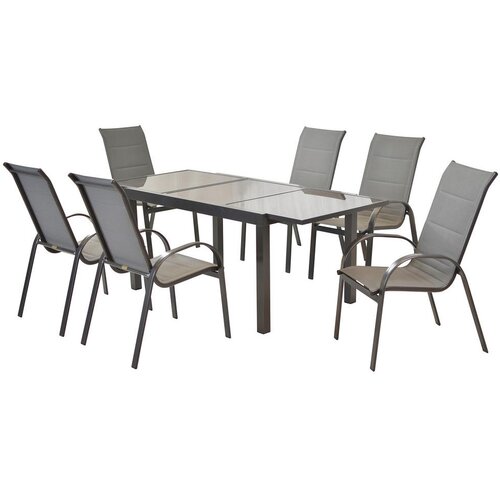 Gardenson VRTNA GARNITURA AMALFI aluminij rjava, barve grafita, siva Slike