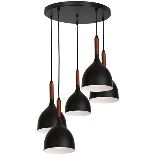  Luster na sajli NOAK WOOD 5xE27/15W/230V crna/bukva Cene